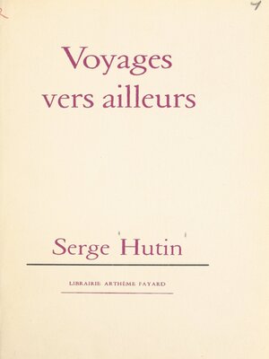 cover image of Voyages vers ailleurs